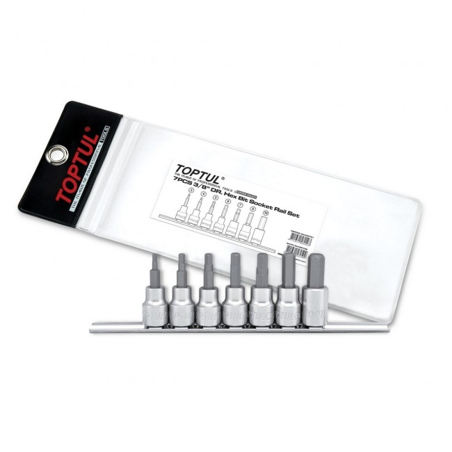 Toptul GAAG0702 Hex Bit Socket Rail Set 3/8" 7pcs