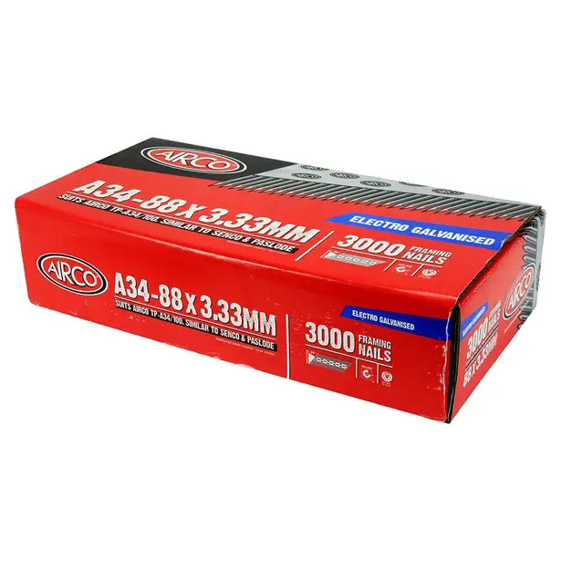 Airco ND34881 Framing Nails 88x3.33mm A34 3000x