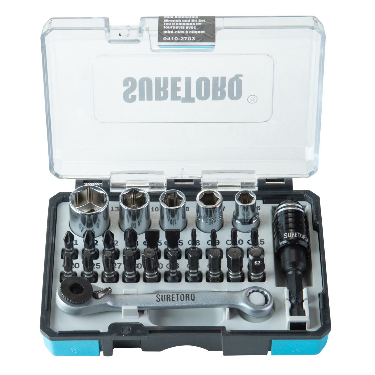 SureTorq 04102703 Mini Ratcheting Wrench & Bit Set 27pcs Audel Tools