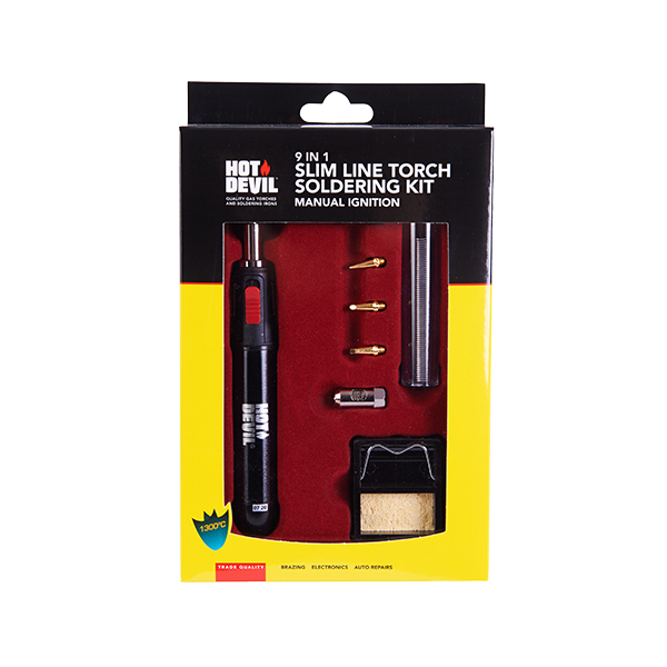 Hot Devil HT1937K Slim Line Torch Soldering Kit 9in1 Audel Tools