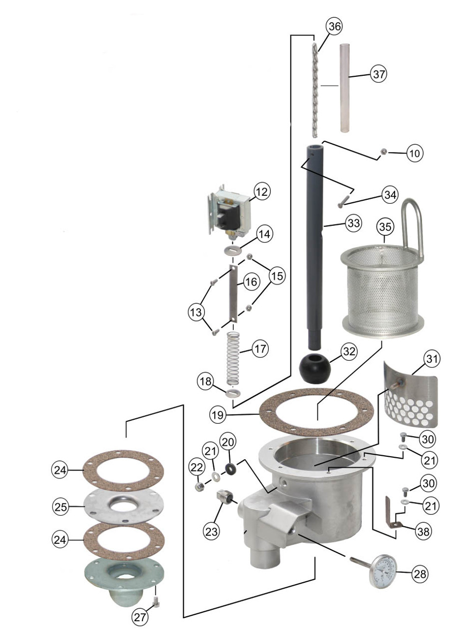 American Dish Service 081-6601 Drain Ball Assembly
