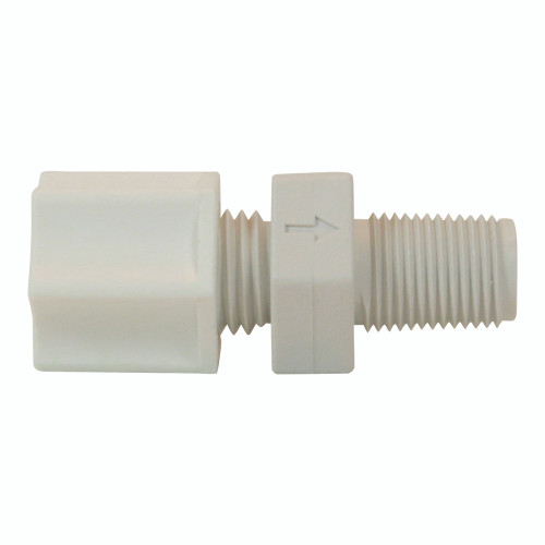 Plastic Check Valve- 1/8'' Mpt X 1/4'' Comp- Kynar