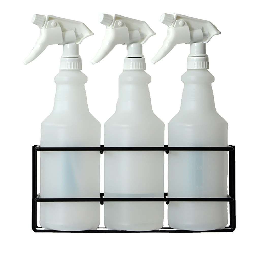 Spray Bottle Rack Mounts To Wall Holds Up To 3 Spray Bottles