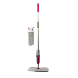 Spray mop with red handle and extra grey microfibre pad included