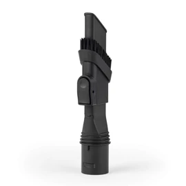 Black vacuum cleaner crevice tool with brush attachment