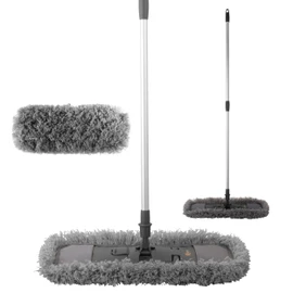 2 in 1 Flat-Head Mop, Extra Fluffy Microfibre Pad