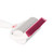 Hand using pet hair roller to remove fur from grey sofa beside banner promoting cleaning solutions for pet owners