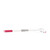 Long handled shower cleaning brush with pink grip and white scrubbing head