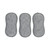 Pack of three grey reusable mop pads with textured fabric, shown flat.