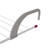 White over-door airer with grey hook and pink end cap, close-up of frame