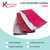 Set of three microfibre cleaning cloths in burgundy, pink, and grey on worktop