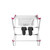 White drying rack with pink accents holding white shirt and dark grey socks.