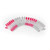 Pack of white and pink plastic pegs arranged in a curve