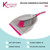 Grey and pink dustpan and brush set sweeping pencil shavings from desk