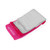 Pack of four labelled cleaning cloths in pink and grey for bathroom, dust, glass, and kitchen.