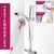 Extendable shower cleaning tool with sponge-backed pad and squeegee edge