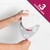 Pack of three white cleaning pads for steam mop, shown being attached to mop head.