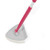 Pink and grey triangular cleaning mop head shown from above