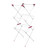 White folding clothes airer with pink accents, shown open for drying laundry