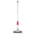 Long-handled toilet cleaning aid with pink handle and removable sponge head