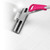 Extendable grey and pink mop with dual sponge heads, shown upright for product display