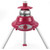 Pink electric patio heater base and controls, shown on tripod legs