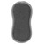 Grey microfibre cleaning pad, oval shape, shown from above.