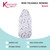 White over-door ironing board with patterned cover, shown folded and hanging.