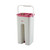 White mop bucket with pink handle and wringer, upright design