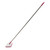 Pink and silver flat mop with rectangular head, shown on white background