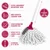 Pink mop with extendable 120cm handle and microfibre head for hard floors