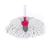 White and grey twisted mop head with pink fitting, close-up on white background