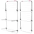 White folding clothes airer with two shelves, shown open and closed