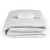 White electric heated blanket close-up showing controller attached
