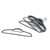 Pack of grey velvet clothes hangers with metal hooks