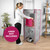 Grey heated clothes dryer cover with pink trim in use, airer not included