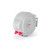 Wall-mounted retractable washing line with pink hooks, shown in white plastic casing