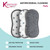 Pack of 3 grey star patterned antibac cleaning pads in packaging