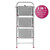 3-Step Folding Stepladder – Non-Slip Feet, Pink/Grey