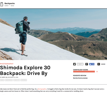 SHIMODA EXPLORE 30 CAMERA BAG REVIEW