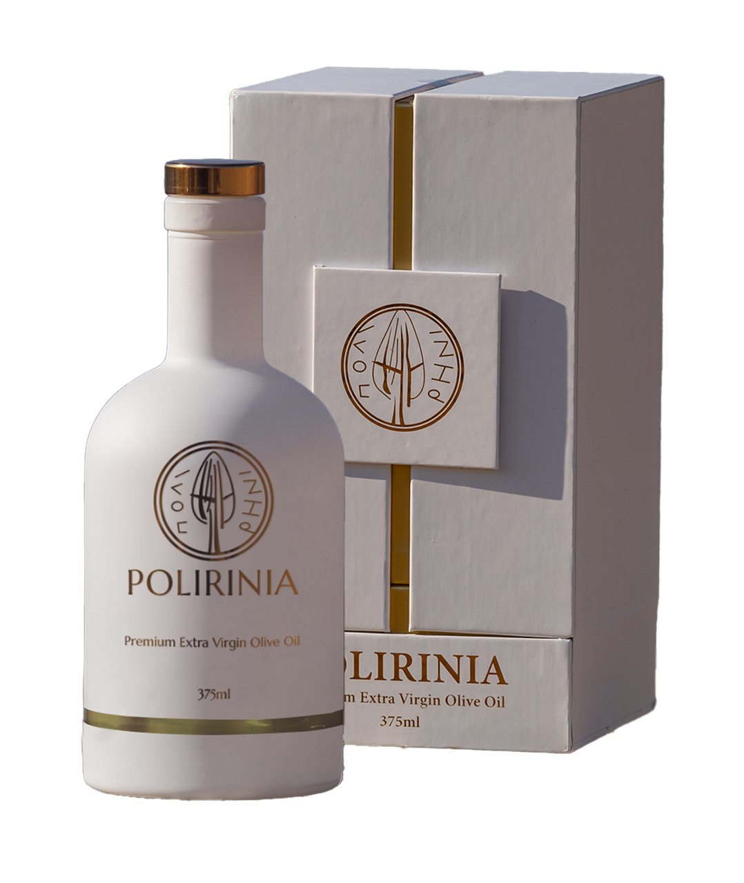 Polirinia Premium Extra Virgin Olive Oil bottle with gift box