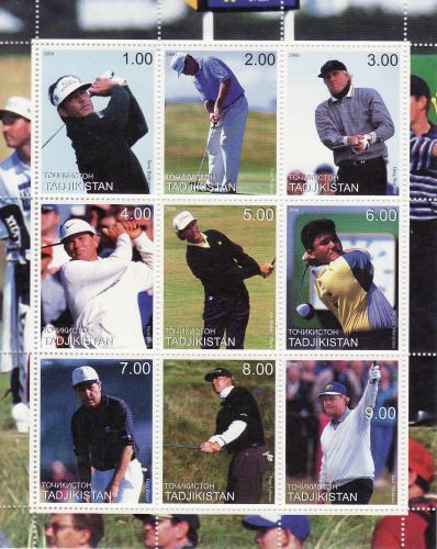 Famous Golfers on Stamps 9 Stamp Mint Sheet MNH 20A054