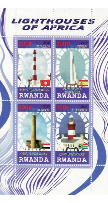 Lighthouses of Africa - Mint Sheet of 4 MNH - SV0652