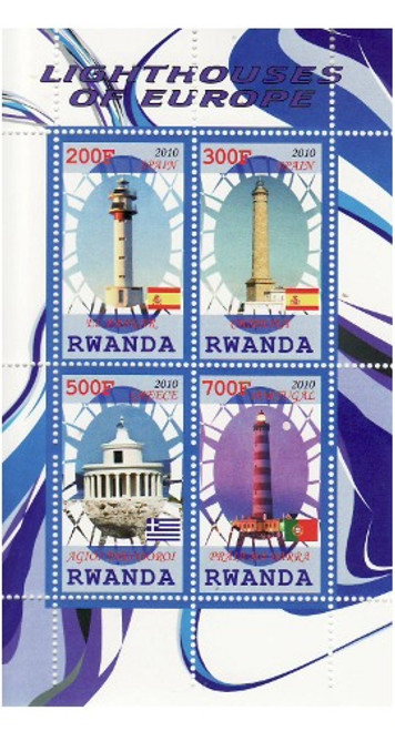 Lighthouses of Europe - Mint Sheet of 4 MNH - SV0658