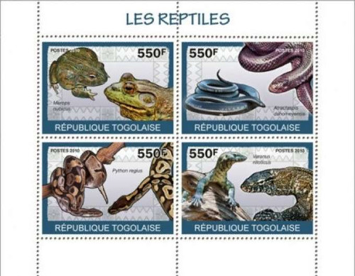 Togo - Reptiles - 4 Stamp Mint Sheet MNH - 20H-013