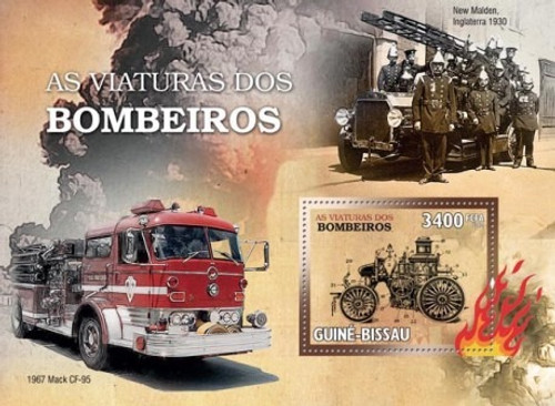 Guinea-Bissau - Fire Engines - Mint Stamp S/S GB10301b