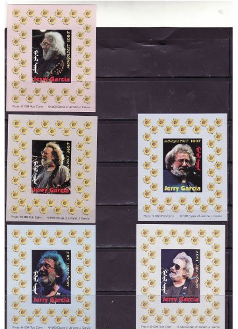 Mongolia - Jerry Garcia - 10 Stamp S/S Mint Set 13F-003