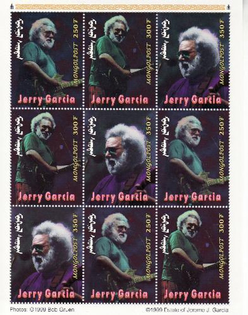 Mongolia - Jerry Garcia on Stamps - 9 Stamp Mint Sheet - 13F-022