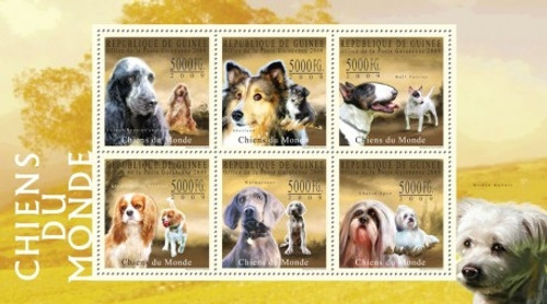 Guinea - Dogs - 6 Stamp Mint Sheet MNH - 7B-1134