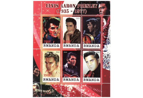 Rwanda - Elvis Presley - 6 Stamp Mint Sheet MNH SV0758